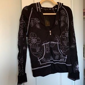 BCBG cotton zippered hoodie/sweatshirt